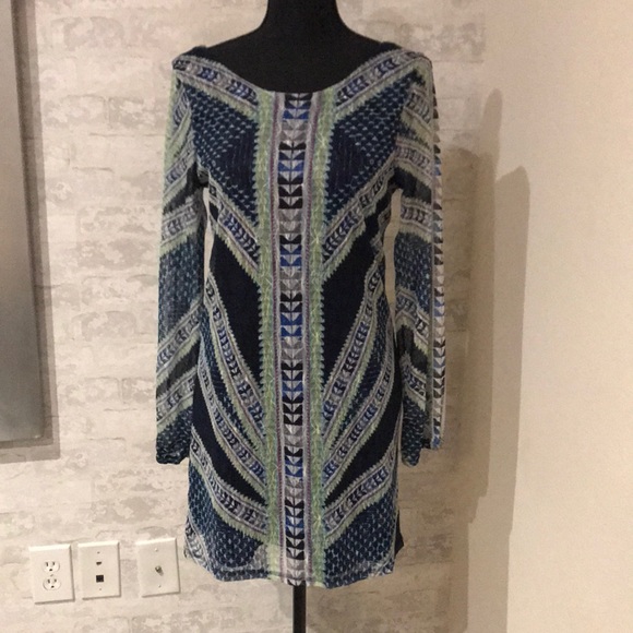 Navy printed shift dress - Picture 1 of 3